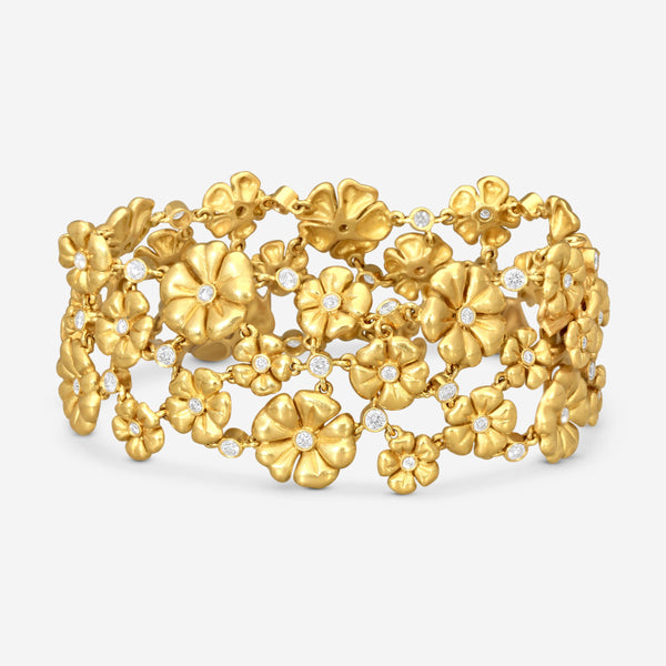 Suna 18K Yellow Gold Diamond Blossom Bracelet B3721Y