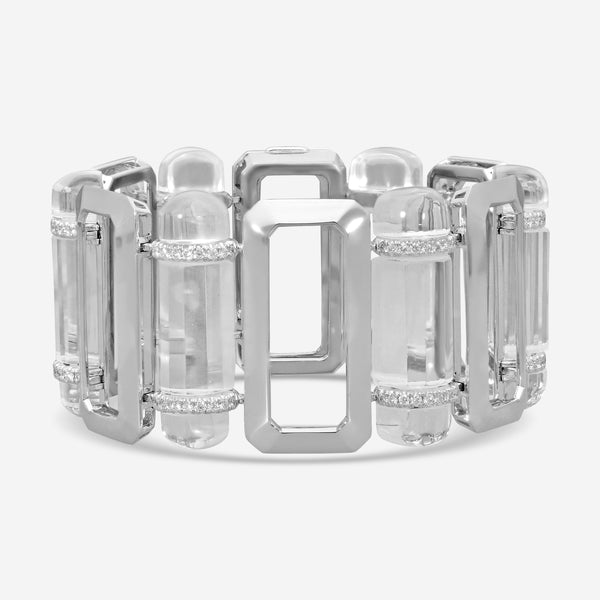 Suna Brothers 18K White Gold Crystal & Diamond Bracelet B3710CRYW