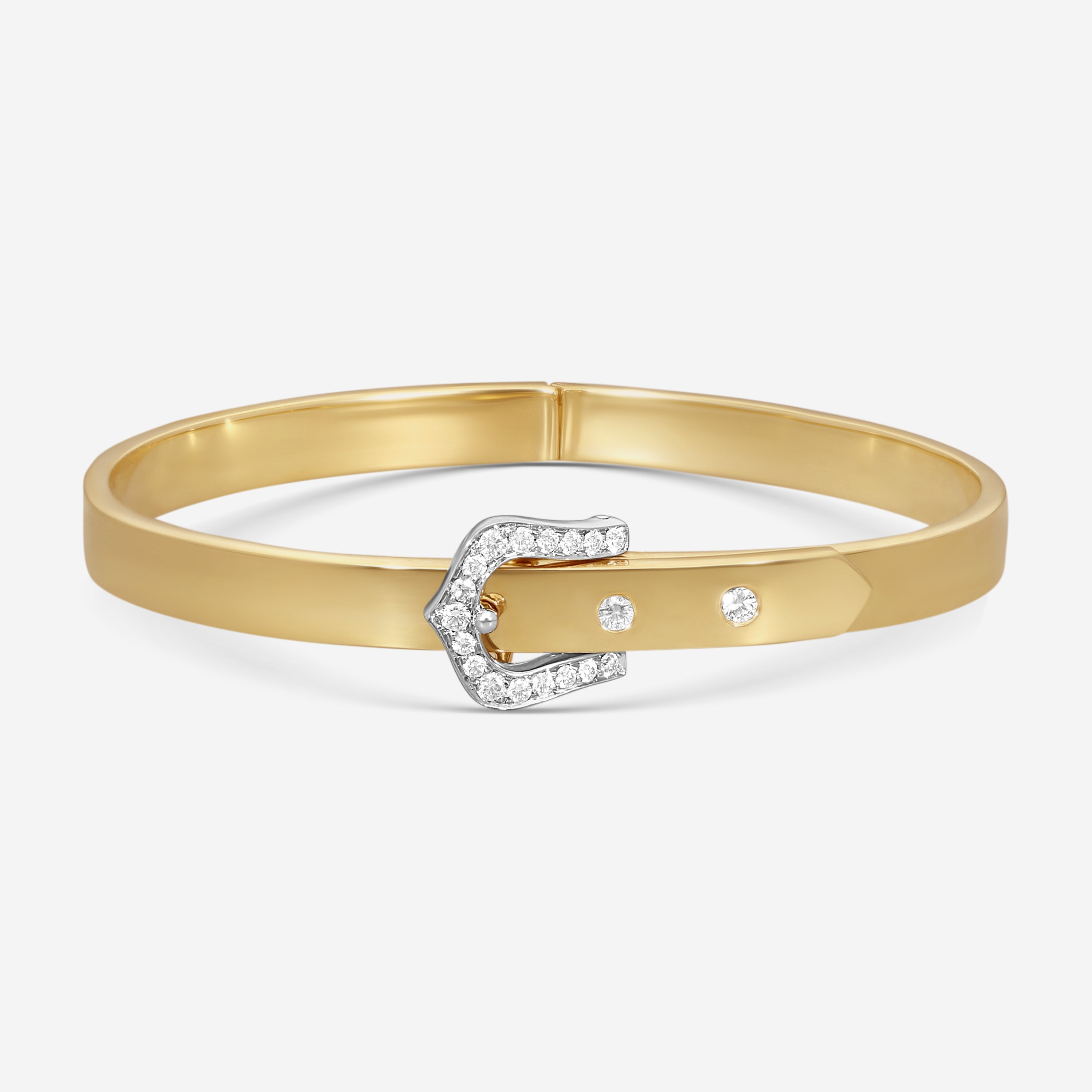 Suna Brothers 18K Yellow & White Gold Diamond Buckle Bracelet B3716YW