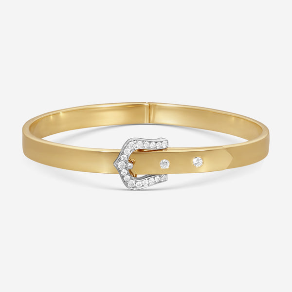 Suna Brothers 18K Yellow & White Gold Diamond Buckle Bracelet B3716YW