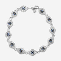 Sydney Evan Multiple Protective Eye 14K White Gold Diamond and Sapphire Link Bracelet B9128S-WB
