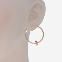 Suzanne Kalan 18K Rose Gold, Sapphire and Diamond Hoop Earrings - THE SOLIST