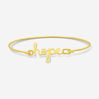 Sydney Evan Hope 14K Yellow Gold Bangle Bracelet BAS1018-Y