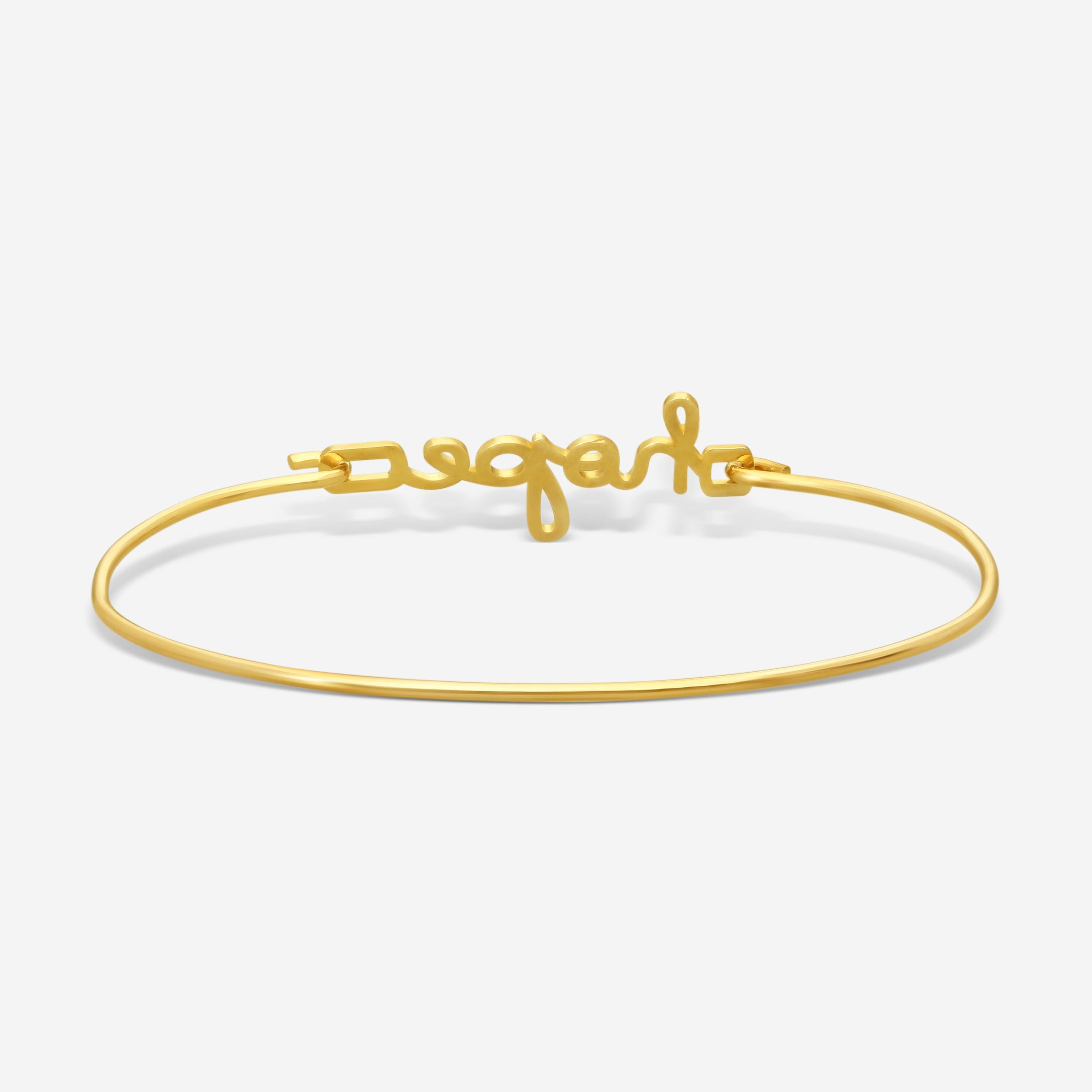 Sydney Evan Hope 14K Yellow Gold Bangle Bracelet BAS1018-Y