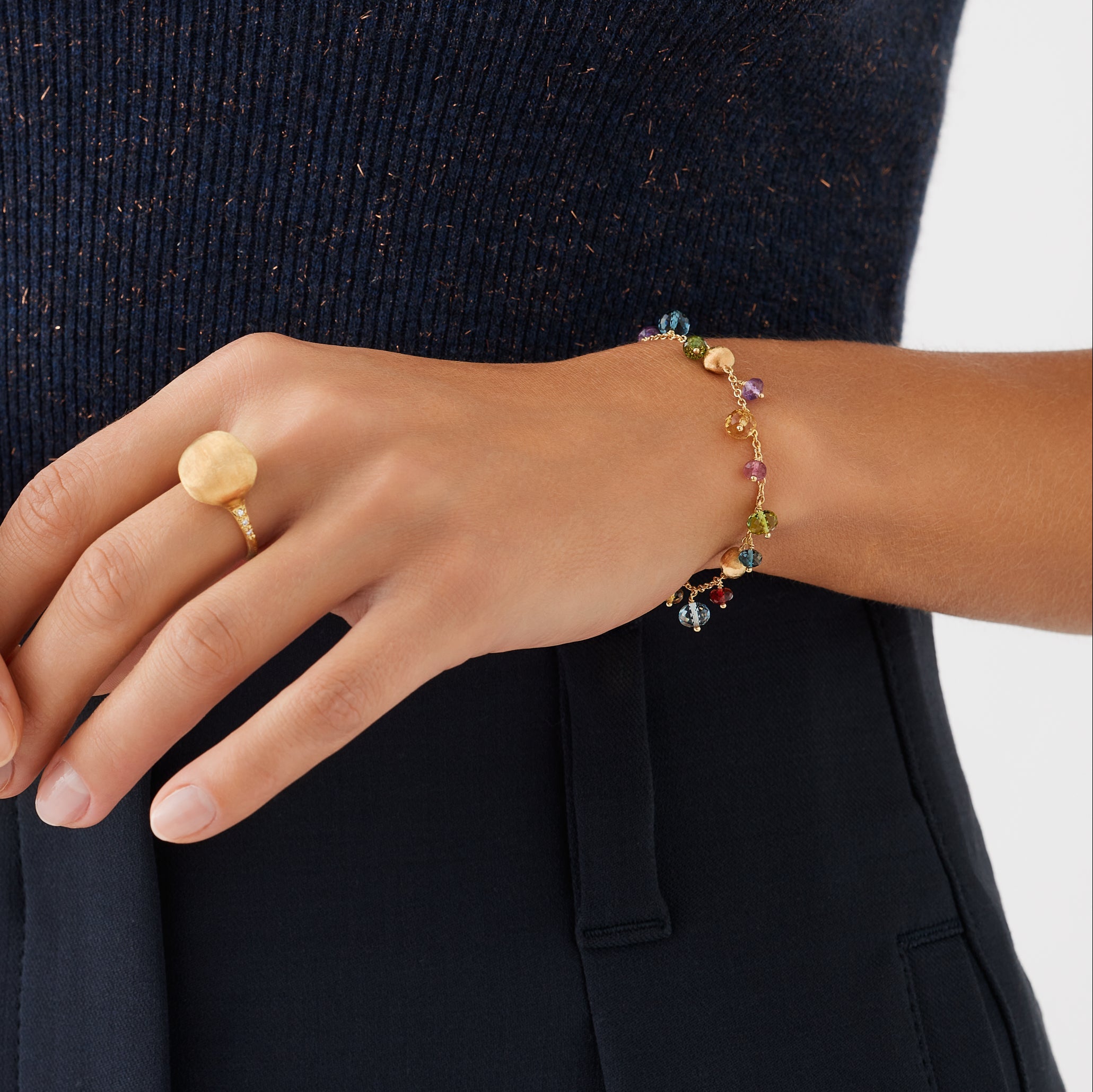 Marco Bicego Africa Multi-Gemstone 18K Yellow Gold Bracelet BB2781_MIX02_Y_02 - THE SOLIST