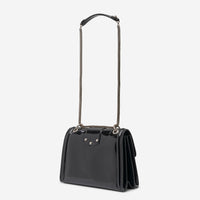 Dolce & Gabbana Logo Black Cross Body Patent Leather Handbag 108597