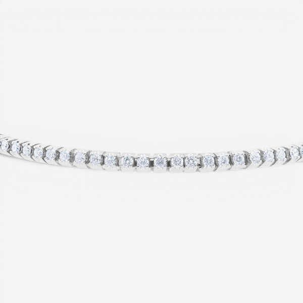 Diana M. Jewels 14K White Gold Diamond Flexible Bangle Bracelet BDB277