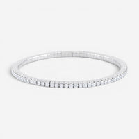Diana M. Jewels 14K White Gold Diamond Flexible Bangle Bracelet BDB277