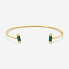 Sydney Evan Double Stone Roll 14K Yellow Gold Diamond and Malachite Bangle Bracelet BJP1119MA-Y
