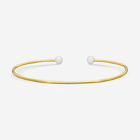 Sydney Evan 14K Yellow Gold Diamond and Pearl Bangle Bracelet BJP1128PE-Y6.25