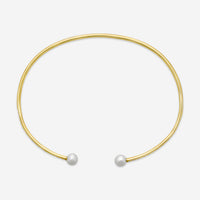 Sydney Evan 14K Yellow Gold Diamond and Pearl Bangle Bracelet BJP1128PE-Y6.25