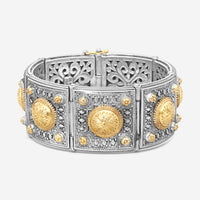 Konstantino SG Classic Sterling Silver & 18K Yellow Gold Onyx Bracelet BKJ38-130-7U