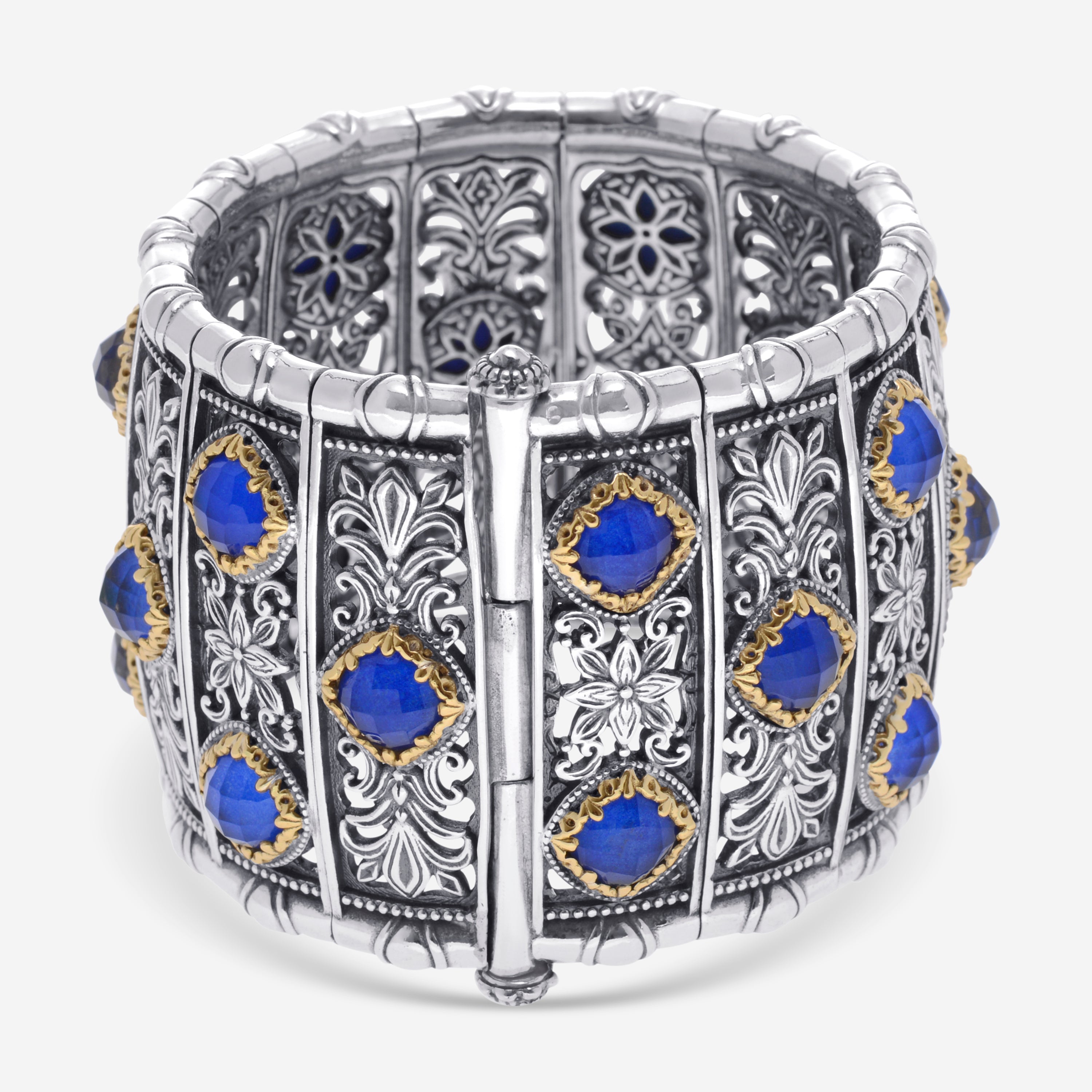 Konstantino Sterling Silver and 18K Yellow Gold and Lapis Doublet Bracelet BKJ554-130-381 - THE SOLIST