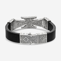 Konstantino Stavros Silver & Leather Bracelet BKJ608-130