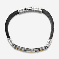 Konstantino Stavros Silver & Leather Bracelet BKJ608-130