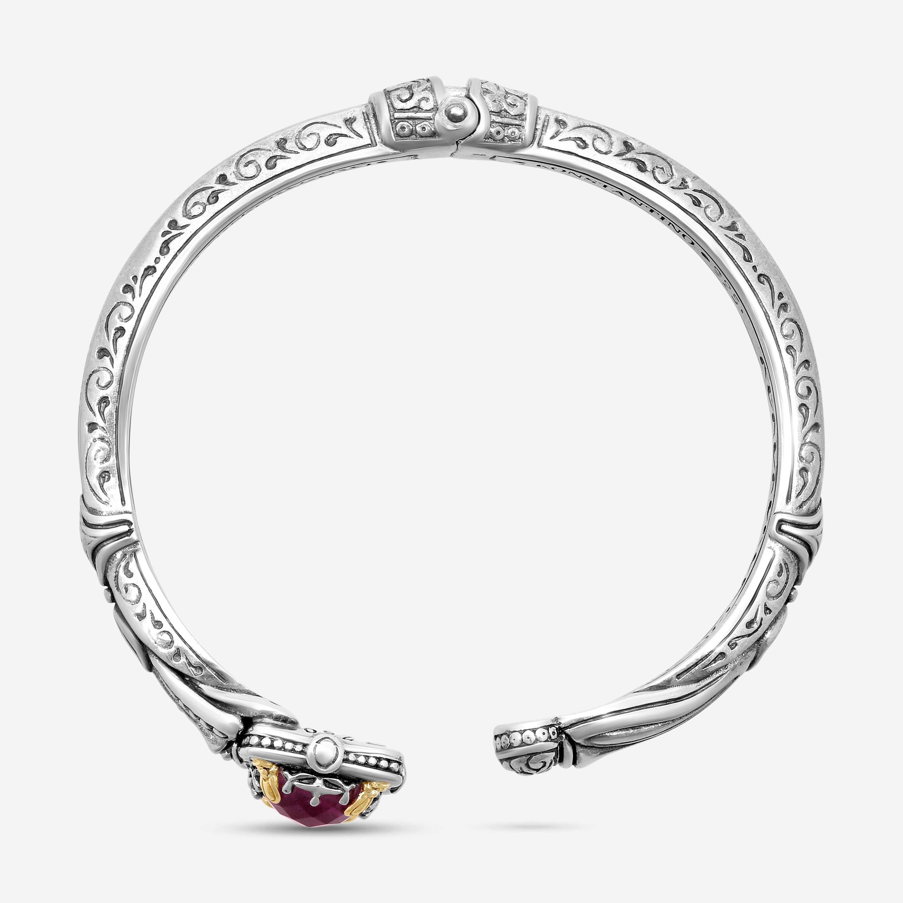 Konstantino Gen K Sterling Silver & 18K Yellow Gold Ruby Bangle Bracelet BKJ682- - THE SOLIST