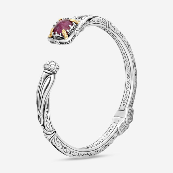 Konstantino Gen K Sterling Silver & 18K Yellow Gold Ruby Bangle Bracelet BKJ682- - THE SOLIST