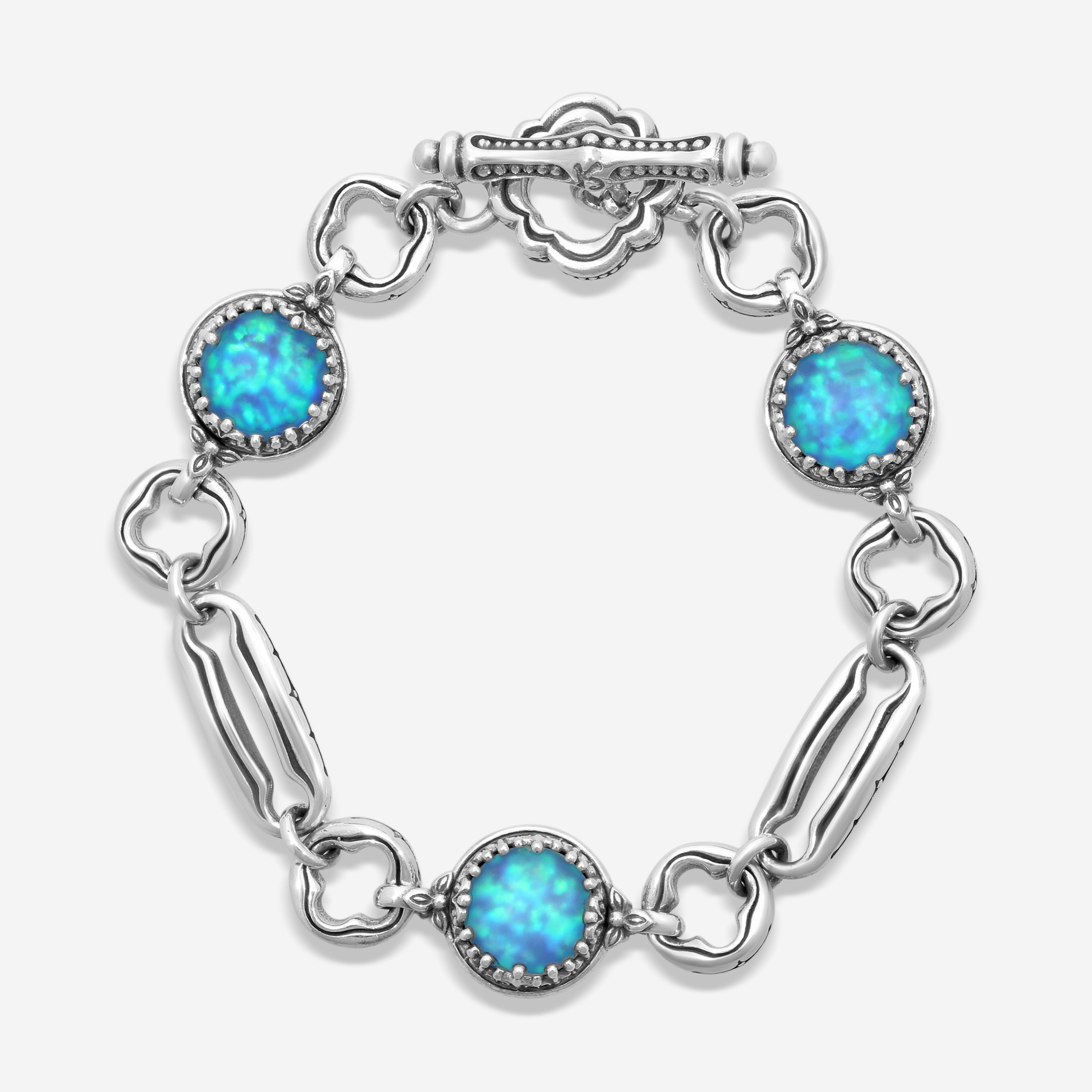 Konstantino Ultra Sterling Silver Blue Opal Doublet Link Bracelet BKJ693-611 - THE SOLIST