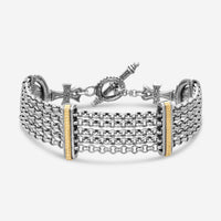 Konstantino Dome Sterling Silver & 18K Yellow Gold 5-Chain Bracelet BKJ703-130