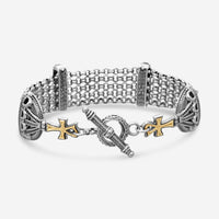 Konstantino Dome Sterling Silver & 18K Yellow Gold 5-Chain Bracelet BKJ703-130