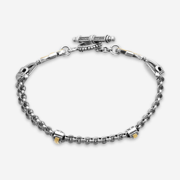 Konstantino Dome Sterling Silver & 18K Yellow Gold 5-Chain Bracelet BKJ703-130