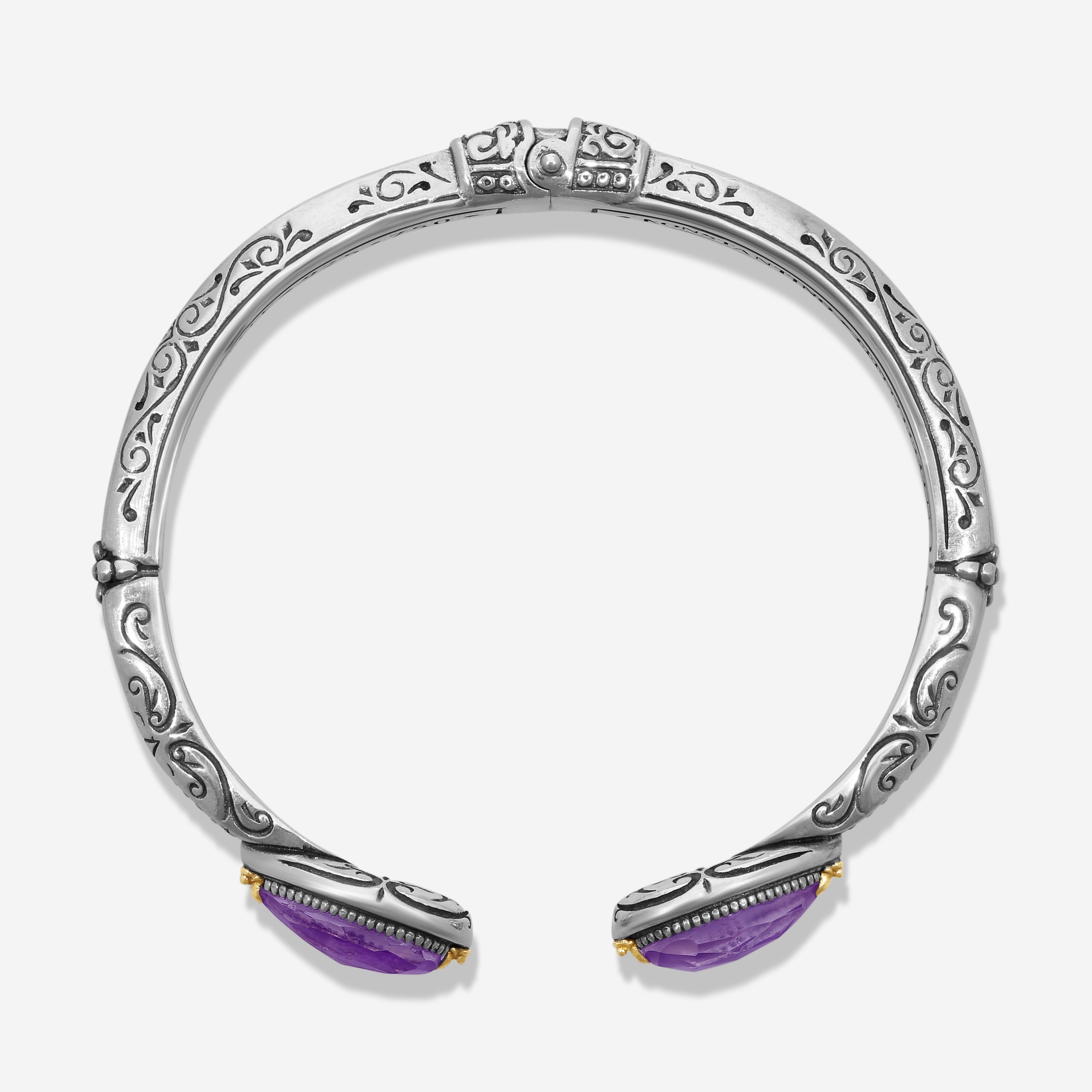 Konstantino Gen K 2 Sterling Silver & 18K Yellow Gold Amethyst Bracelet BKJ735-6 - THE SOLIST