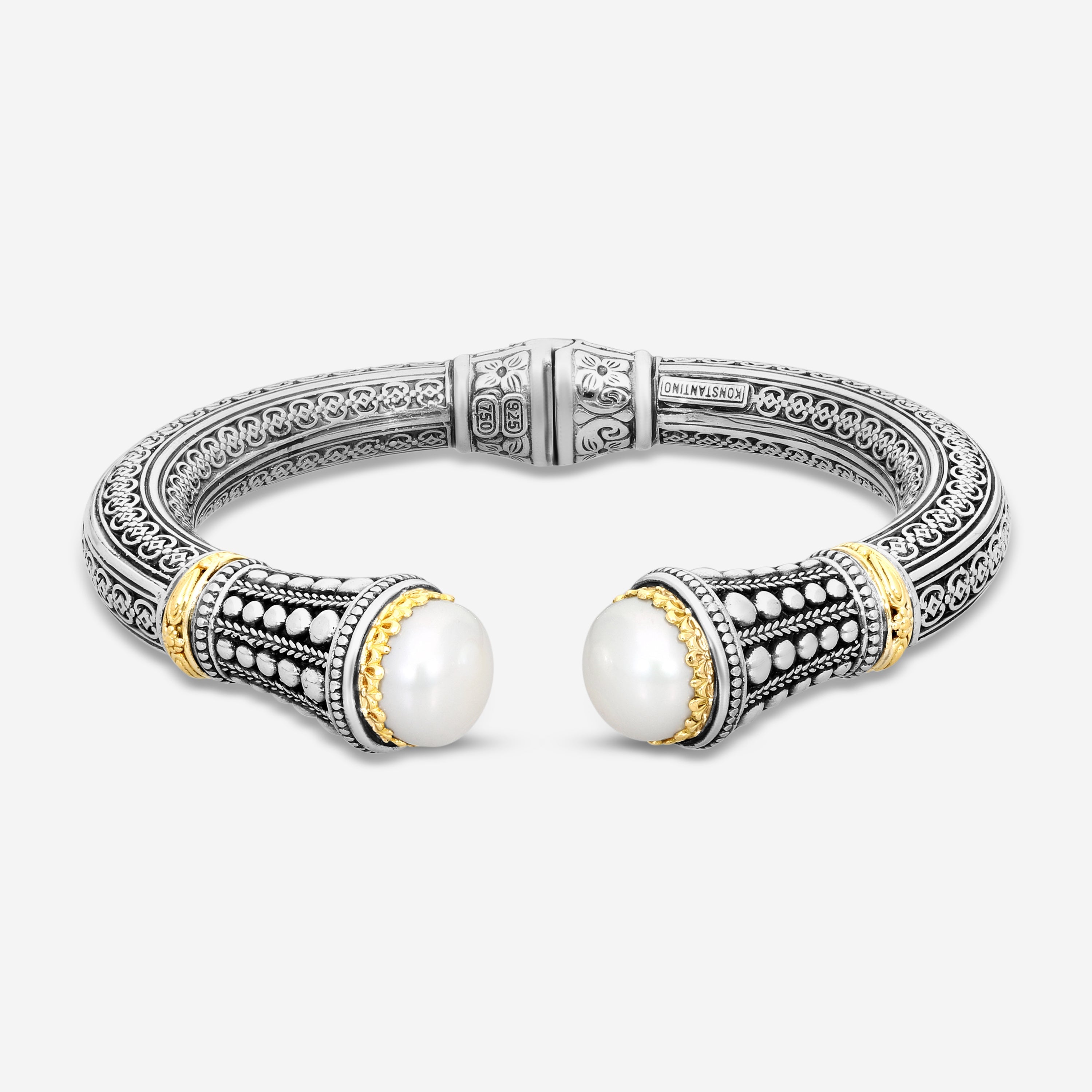 Konstantino Pearl Clas Sterling Silver & 18K Yellow Gold Pearl Bracelet BMK4202 - THE SOLIST