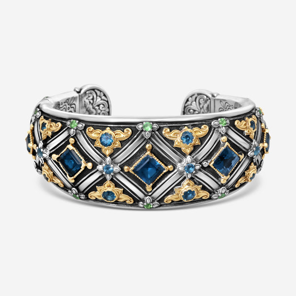 Konstantino Nemesis Sterling Silver & 18K Yellow Gold Pearl, Amethyst, & Topaz Bracelet BMK4371-402-CUT