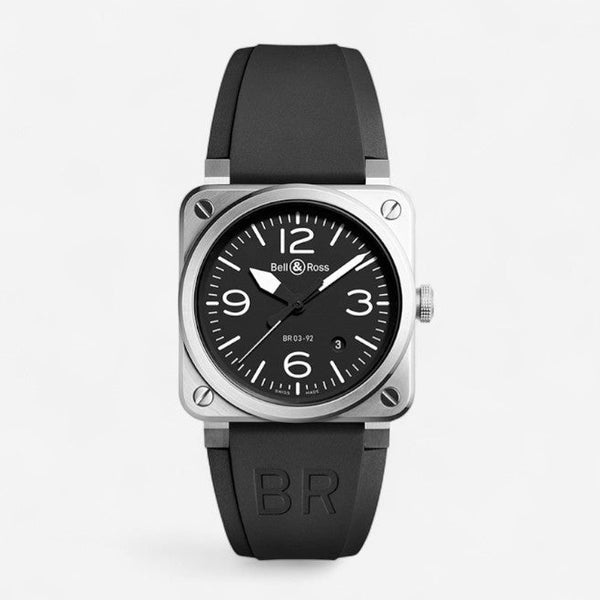 Bell & Ross Br 03-92 Black Stainless Steel Automatic Men's Watch BR0392-BLC-ST