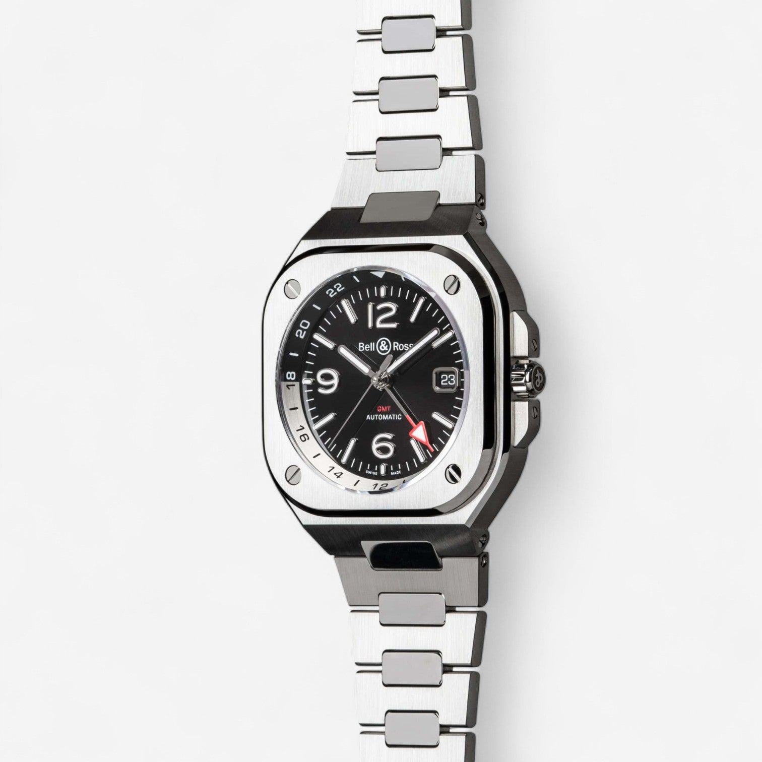 Bell & Ross BR 05 GMT Stainless Steel Automatic Men's Watch BR05G-BL-ST/SST - THE SOLIST