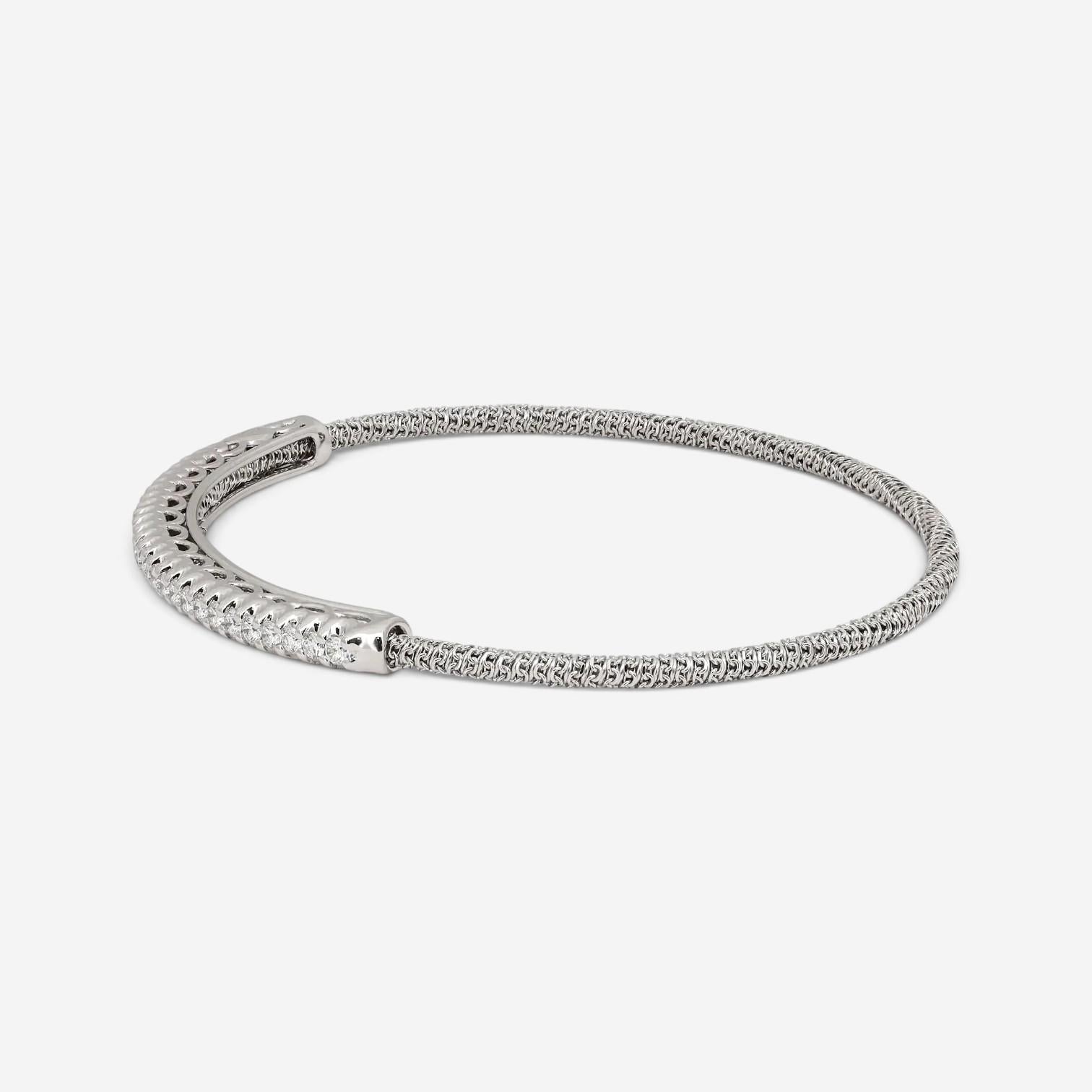 Giovanni Ferraris 18K White Gold & Titanium Diamond Spring Bracelet BR1899AB-B