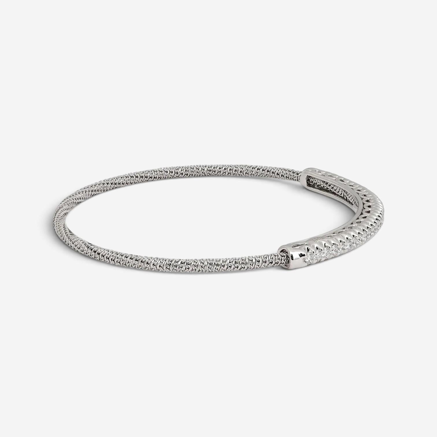 Giovanni Ferraris 18K White Gold & Titanium Diamond Spring Bracelet BR1899AB-B
