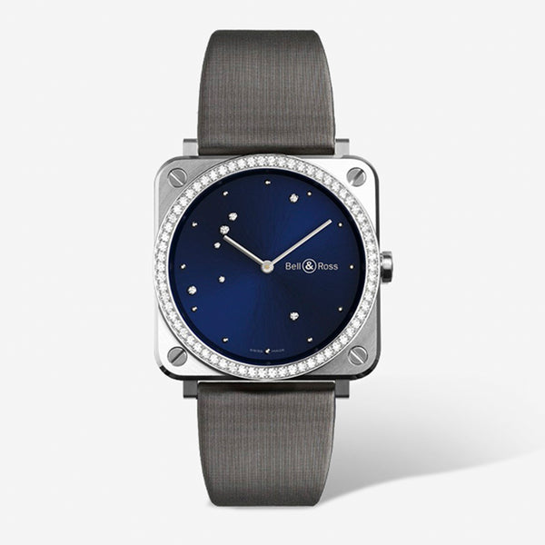 Bell & Ross Br S Blue Diamond Eagle Stainless Steel Quartz Watch BRS-EA-ST-LGD/SCR/SAT