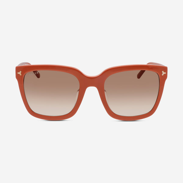 Bally Women's Shiny Orange & Gradient Brown Oversized Sunglasses BY0034-H