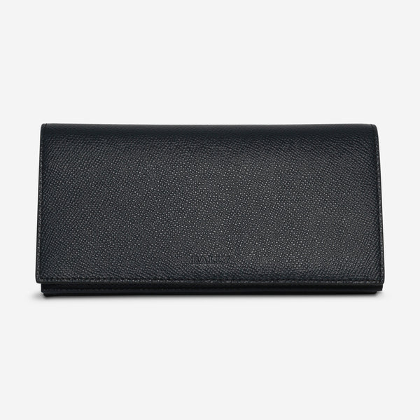Bally Mialiro Men's Black Leather Embossed Wallet 6227973