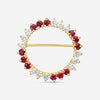 Suna 18K Yellow Gold Ruby & Diamond Circle Pin P7343RY