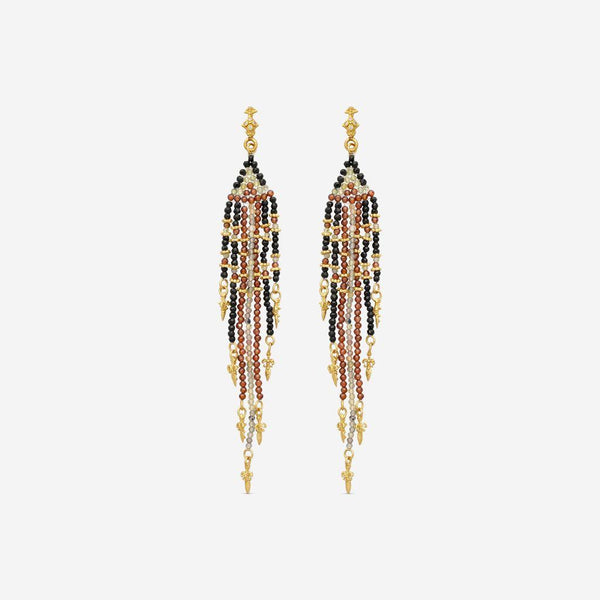 Armenta Feather 18K Yellow Gold Multi-Gemstone Drop Earrings 20024