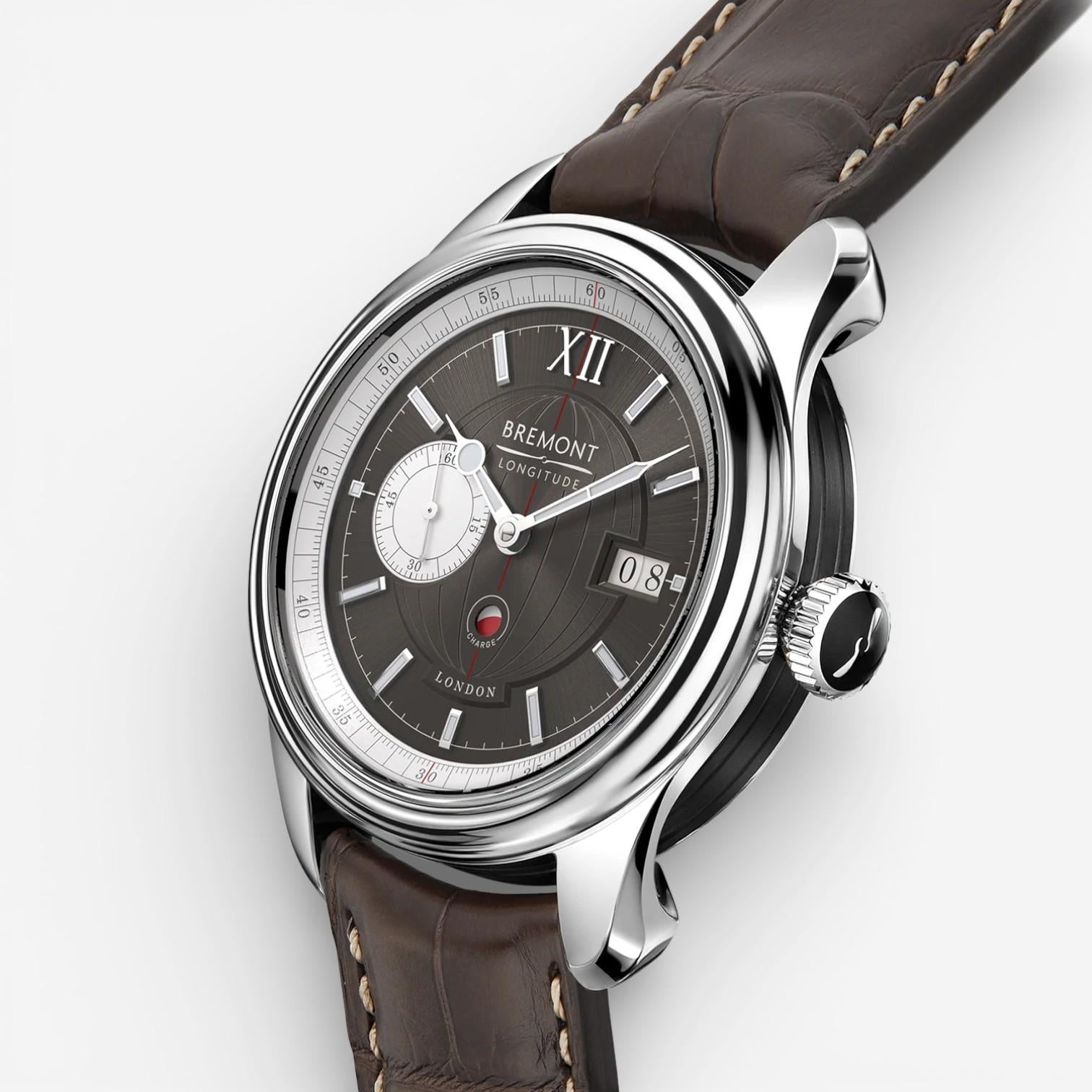 Bremont Longitude Stainless Steel Automatic Men's Watch LONGITUDE-SS-R-S