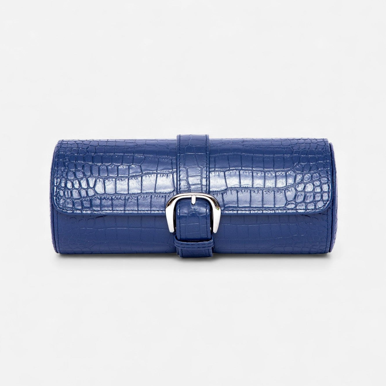 Rapport London Brompton Blue Leather Three Watch Roll D166