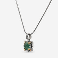 Konstantino Sterling Silver and 18K Yellow Gold, Green Aventurine Doublet Nightfall Pendant Necklace C-MEKJ709-549 - THE SOLIST