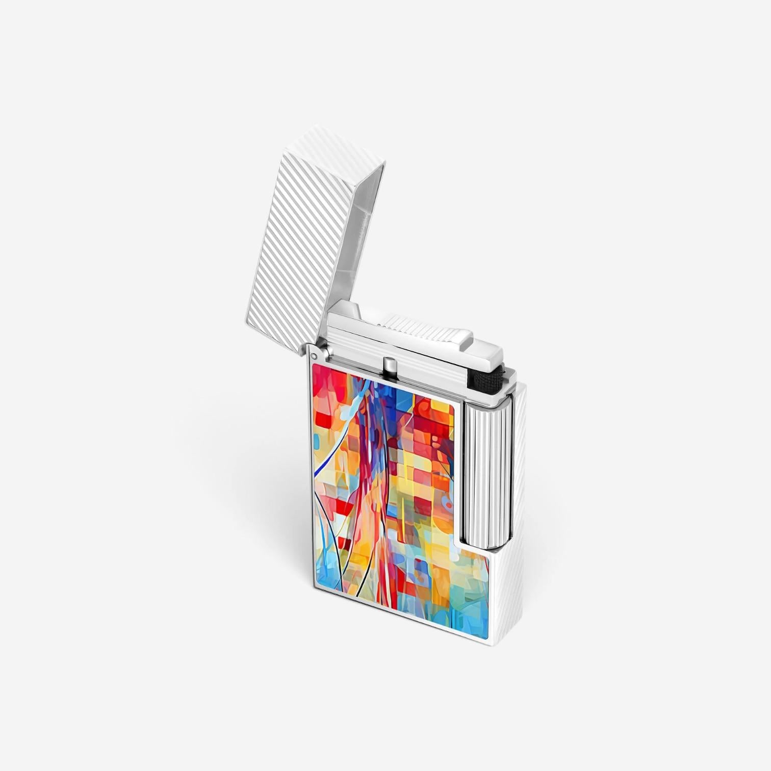 S.T. Dupont Line 2 Graff'ty Multi-Color Lacquer & Palladium Lighter C16024