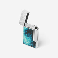 S.T. Dupont Line 2 Geode Blue Lacquer & Palladium Lighter C16035CL