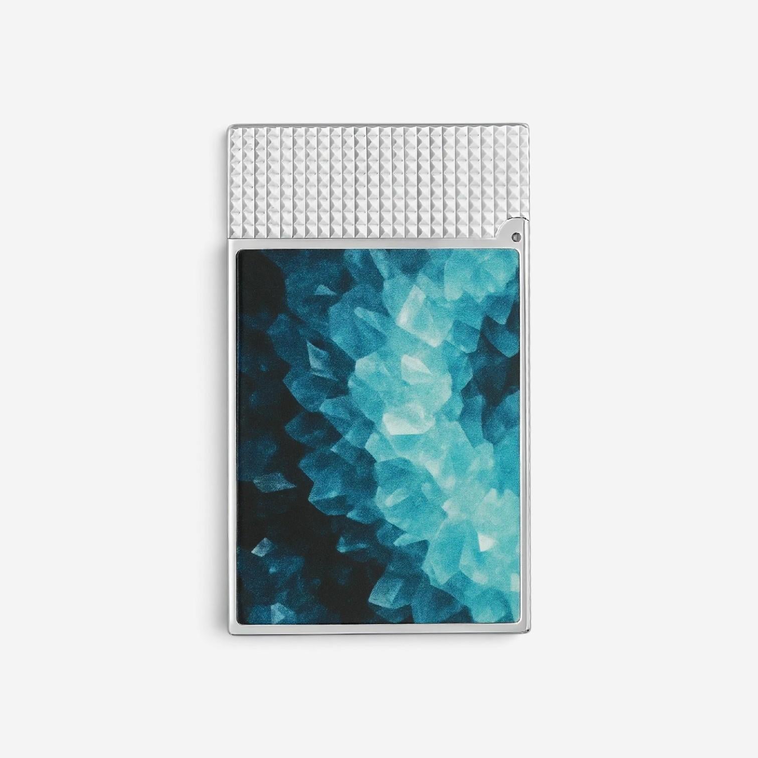 S.T. Dupont Line 2 Geode Blue Lacquer & Palladium Lighter C16035CL