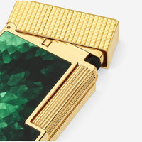 S.T. Dupont Line 2 Geode Green Lacquer & Gold Lighter C16036CL