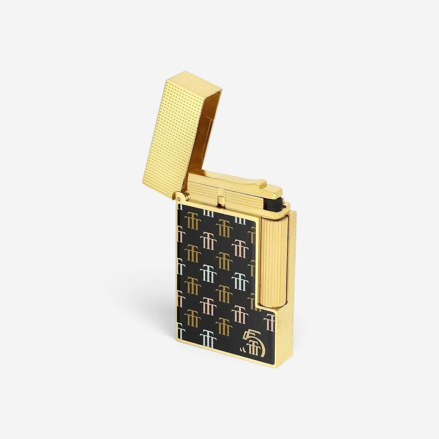 S.T. Dupont Trinidad 55th Anniversary Yellow Gold Plated &Lacquer Lighter C16