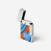 S.T. Dupont Le Mans Blue & Orange Lacquer & Palladium Line 2 Lighter C16089