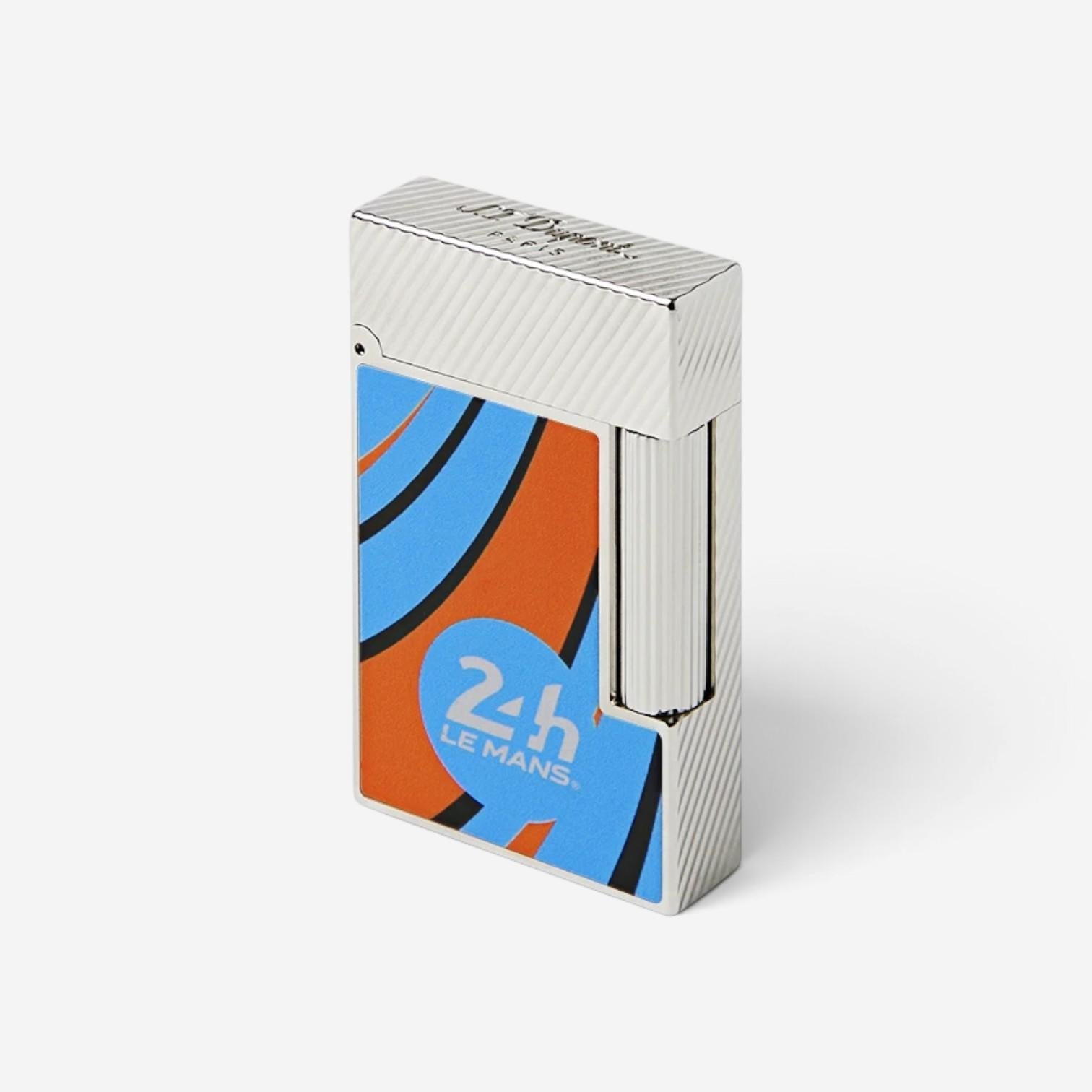 S.T. Dupont Le Mans Blue & Orange Lacquer & Palladium Line 2 Lighter C16089