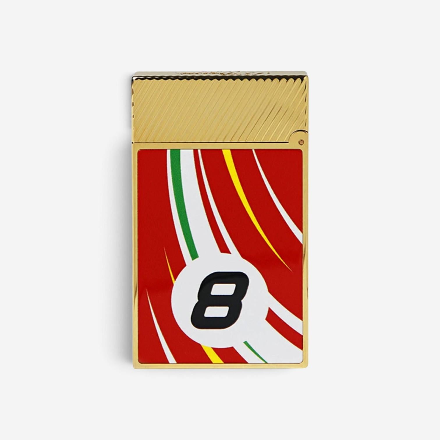 S.T. Dupont Line 2 Le Mans Red Lacquer & Gold-Tone Lighter C16090