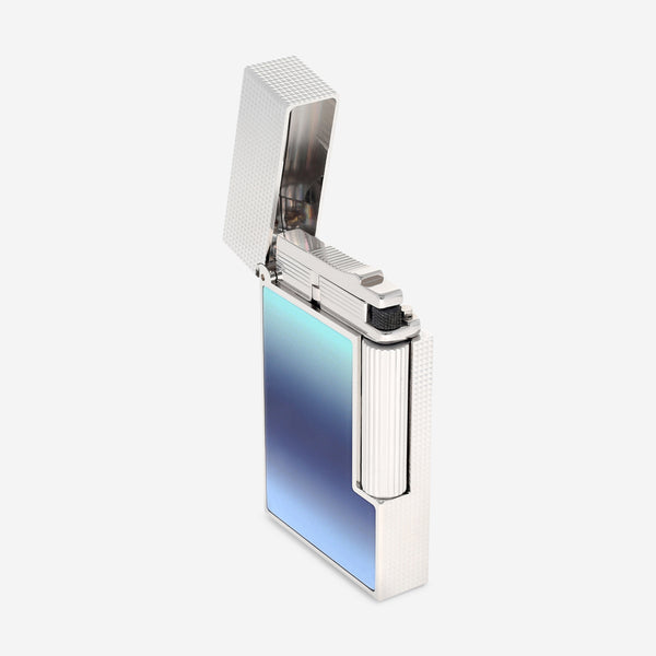 S.T. Dupont Line 2 La Mer Gradient Blue Lacquer Palladium Plated Lighter C16132