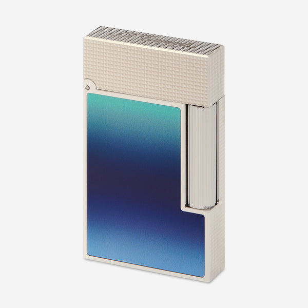 S.T. Dupont Line 2 La Mer Gradient Blue Lacquer Palladium Plated Lighter C16132